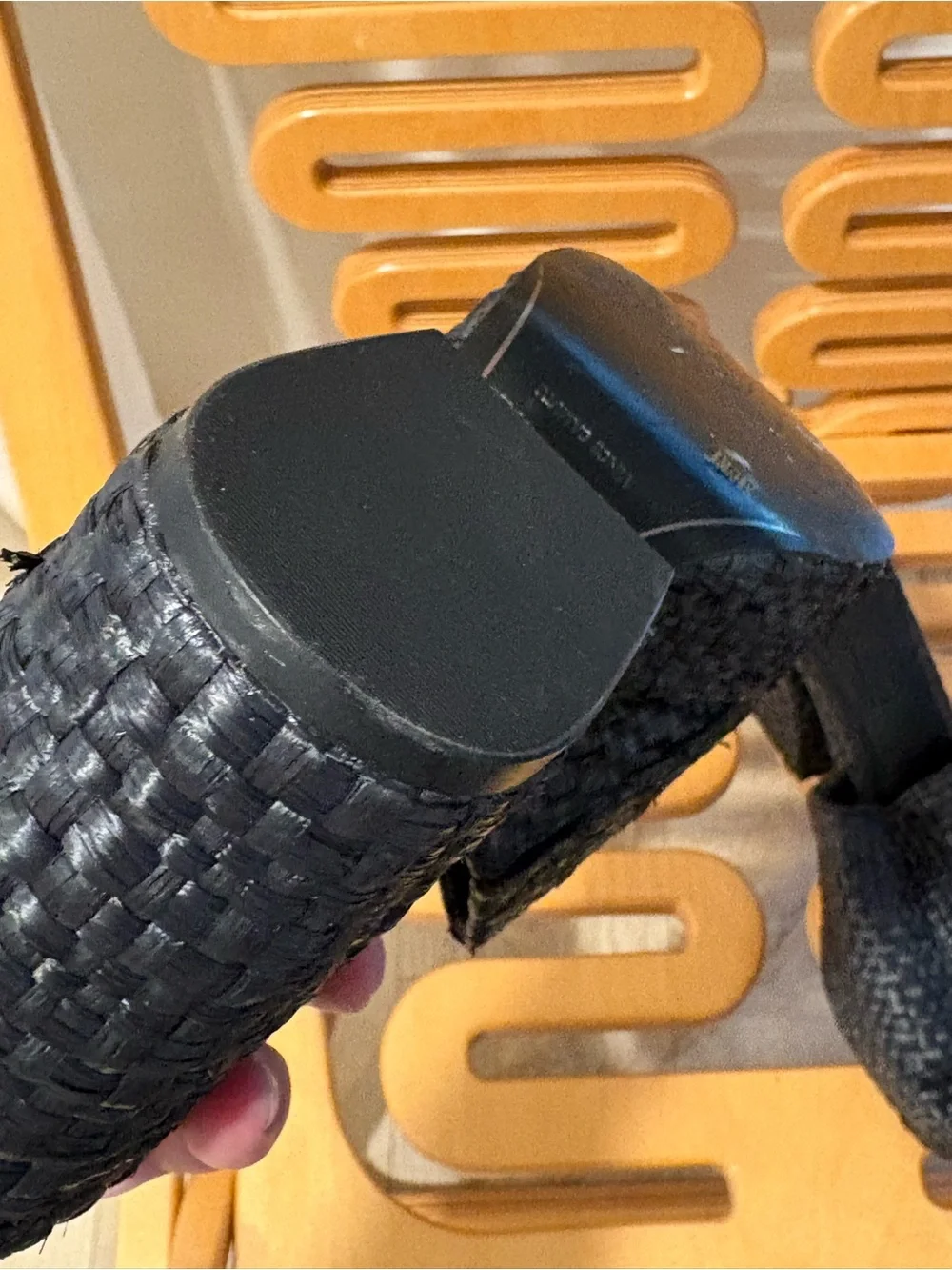 Vince Camuto Black Woven Platform Slide Heels